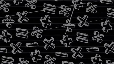 Mathematical symbols against black background