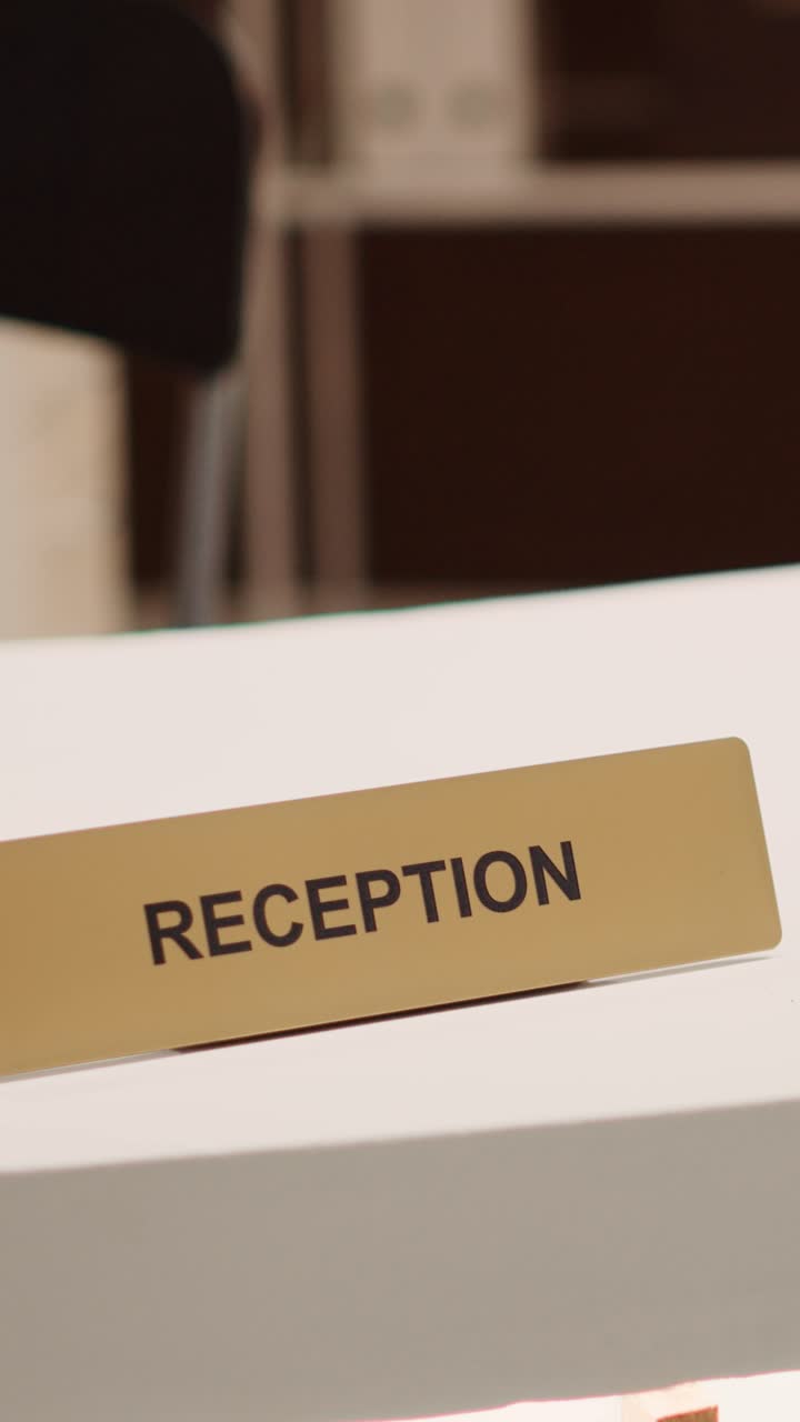 Reception Desk Sign | Premium Stock Video Footage