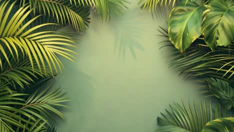 tropical green leaf frame background