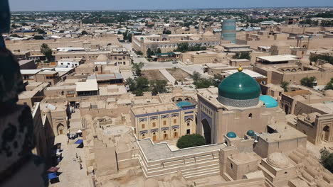 khiva old walled city, uzbekistan, unesco world heritage site, panoramic view