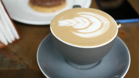 coffee latte with pastry