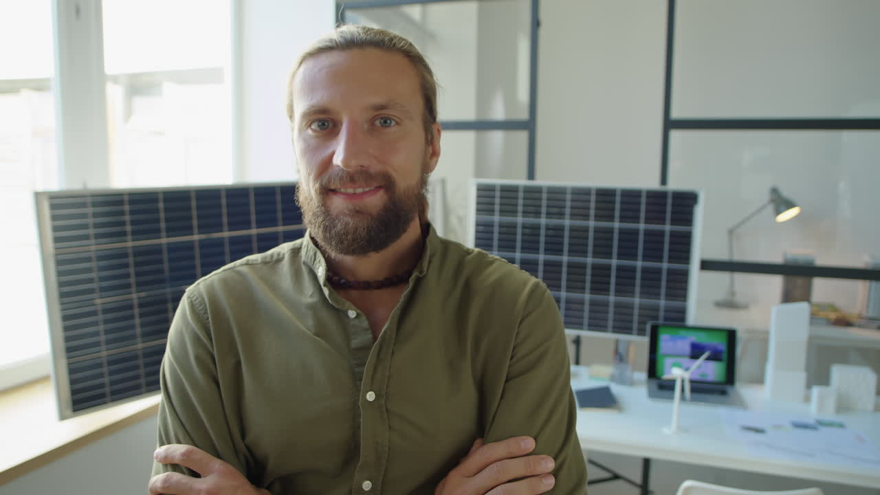Portrait of Renewable Energy Developer at Work