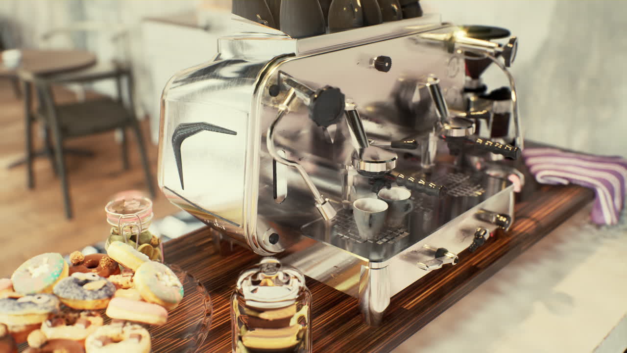 primer plano de la máquina de café espresso