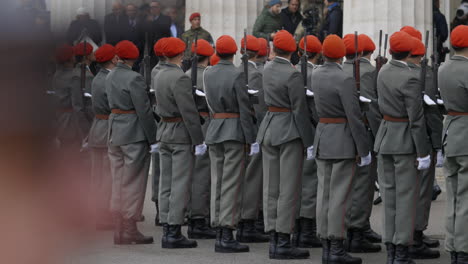 soldiers in formation during a military ceremony or parade