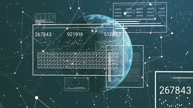 Animation of data processing over globe