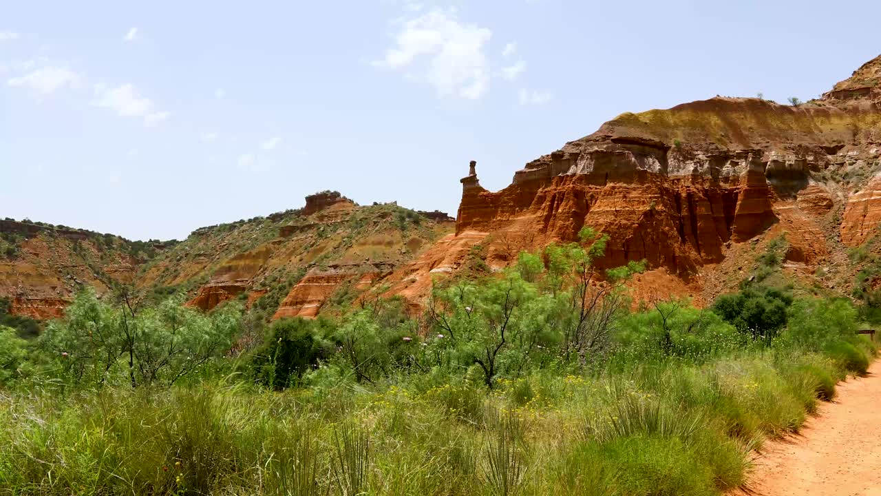 Static footage of a rock formation in Palo Duro Canyon State Park
