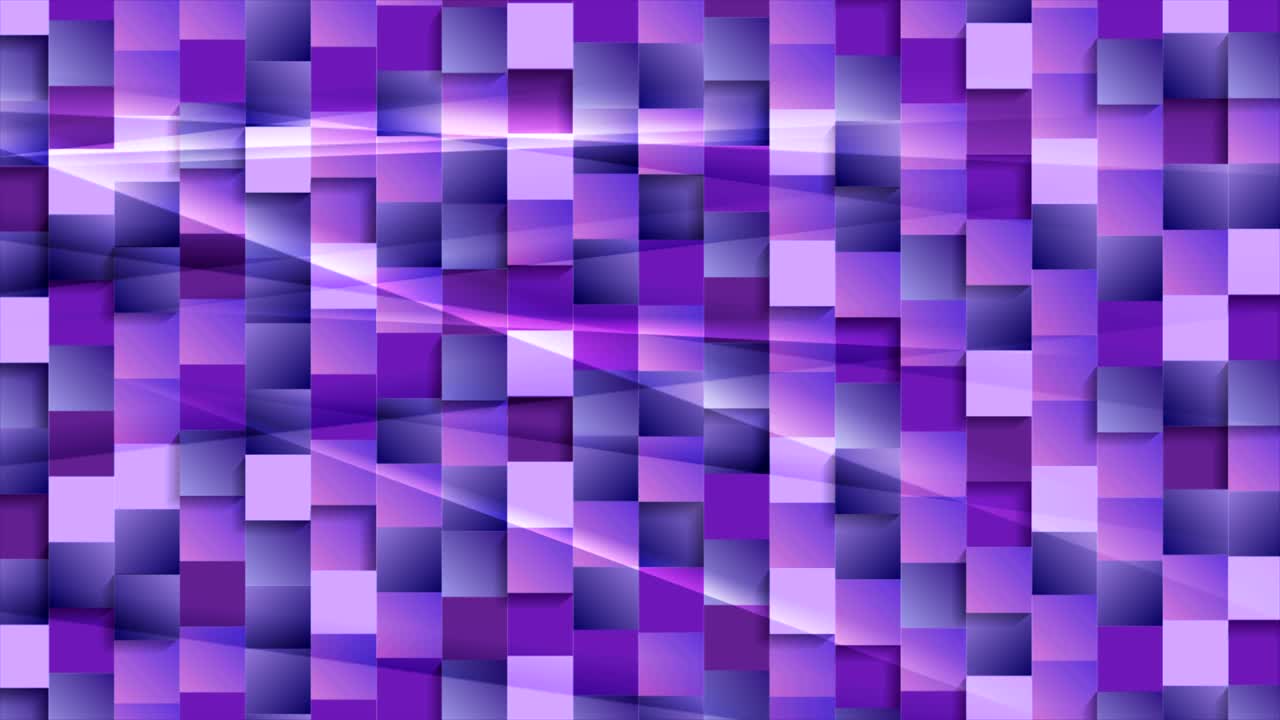 diseño de movimiento tecnológico abstracto con cuadrados de mosaico brillantes ultravioleta