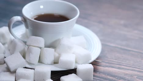 coffee with sugar cubes