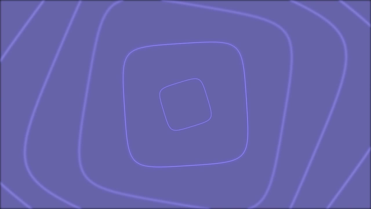 Loopable digital neon square geometric shapes background. 4K futuristic sparkling animation pattern that moves forward with very peri colors on the dark. Cyber concept with copy space