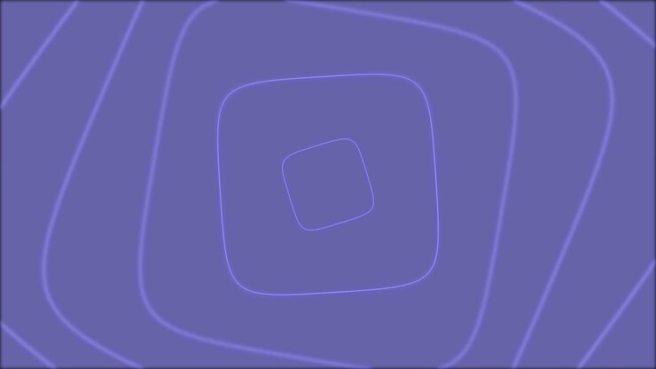 Loopable digital neon square geometric shapes background. 4K futuristic sparkling animation pattern that moves forward with very peri colors on the dark. Cyber concept with copy space