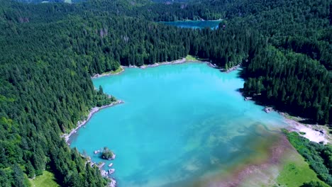 Lake-Lago-di-Fusine-Superiore-Italy-Alps.-Aerial-FPV-drone-flights.