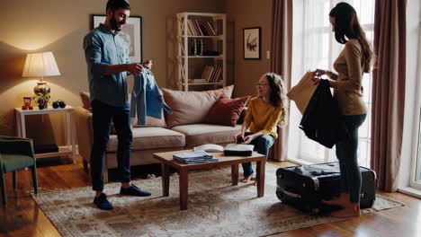 family packing for a trip