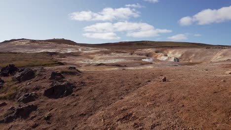 miejsce geotermalne leirhnjukur w islandii - szeroki kąt