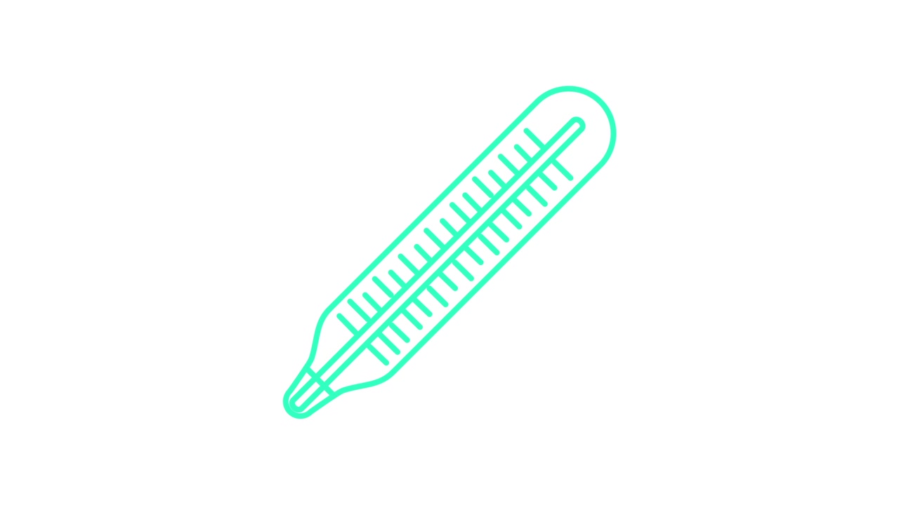 Disegno animato al tratto di un termometro con temperatura in aumento