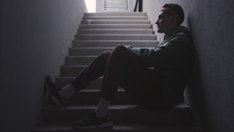 Young-man-sitting-on-stairs
