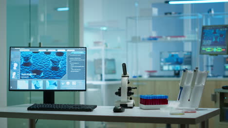 laboratorio de química con nadie en él modernamente equipado