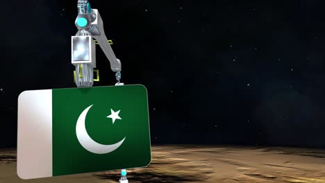 pakistan flag plate excavated from the planet.