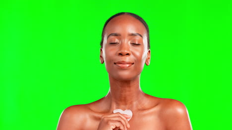 black woman, beauty and gua sha in studio