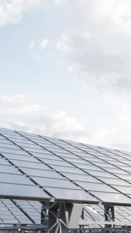 Solar panels adjusting to sunlight: renewable energy visualization. Vertical animation