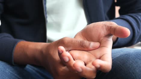 close-up of a person's hands