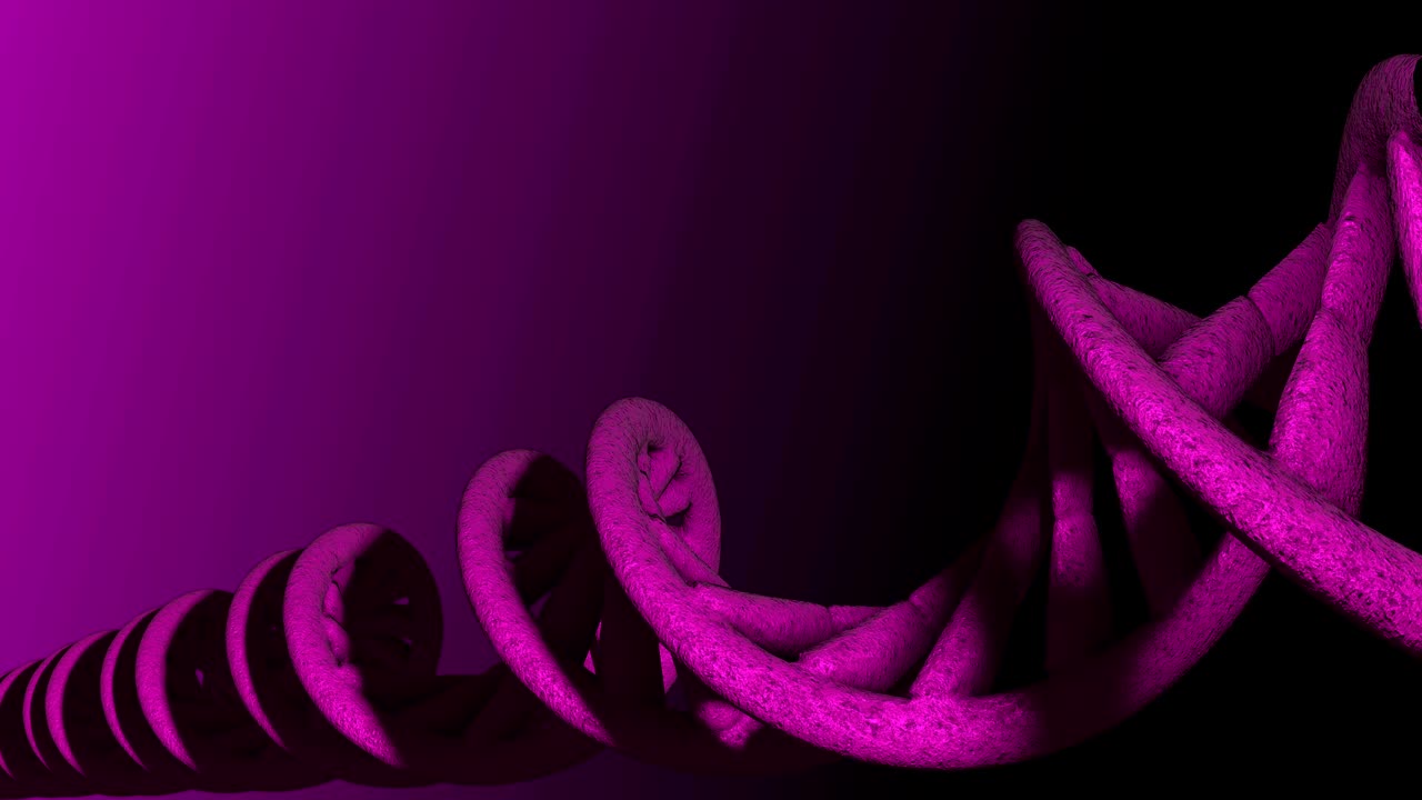 código de adn. abstracto 3d marco de alambre poligonal dna molécula hélice en espiral. animación en bucle.