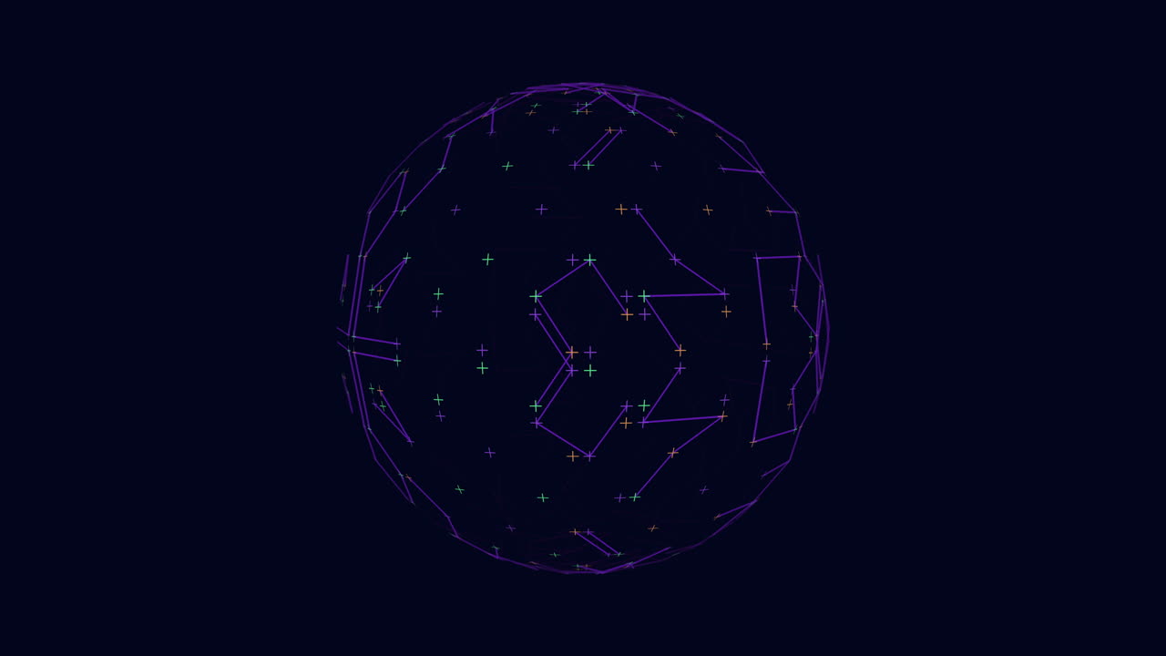Futuristic 3d rendering of grid-patterned sphere in empty space