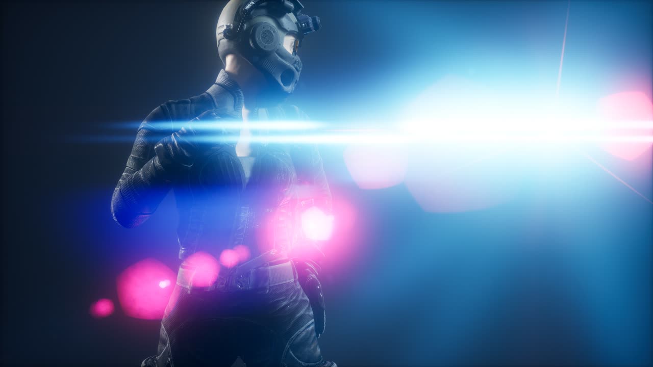 mujer joven cyberpunk, estilo futurista