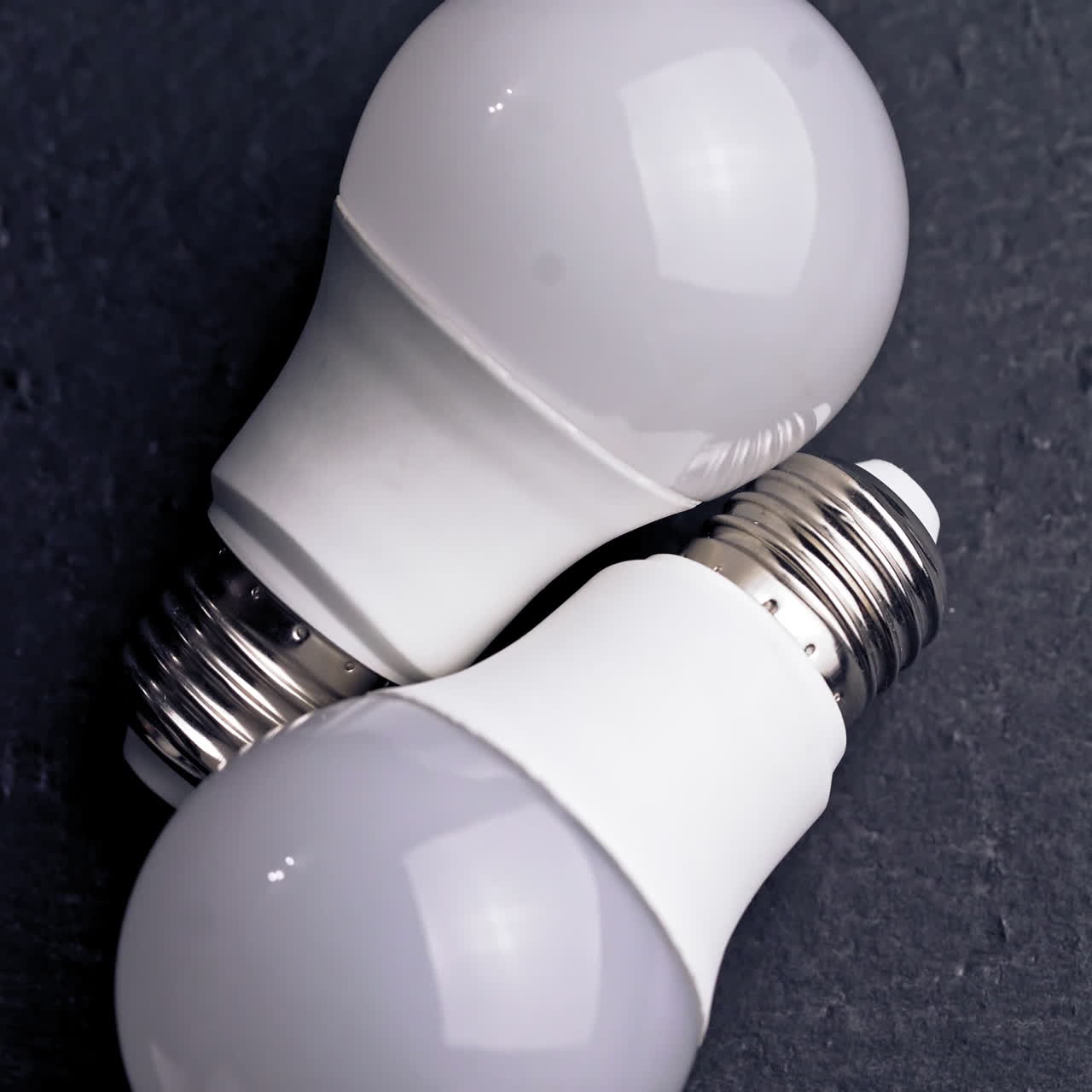 led light bulbs on black background