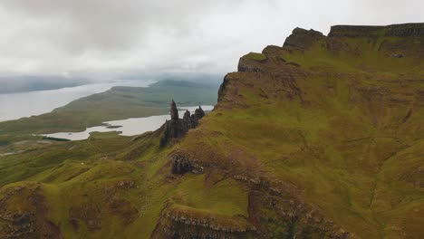 aerial view of the old man of storr - isle of skye, scotland, united kingdom