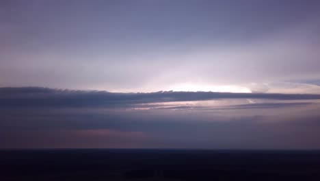 Time-lapse,-aerial-drone-footage-of-a-coming-storm