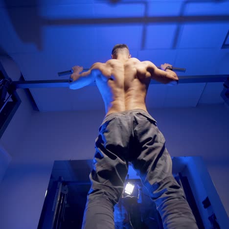 man doing pull up exercise