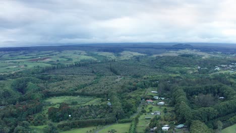 Amplia-Toma-Aérea-De-La-Selva-Tropical-Y-Las-Tierras-De-Cultivo-En-La-Isla-Grande-De-Hawaii