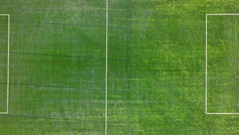 aerial view of an empty soccer field