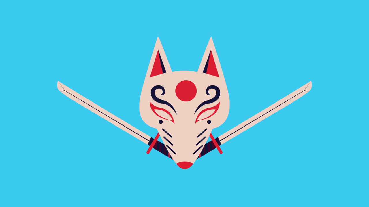 일본어 키쓰네 마스크와 검