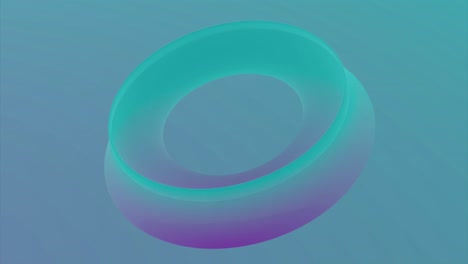 renderizado en 3d de un anillo turquesa con un gradiente magenta