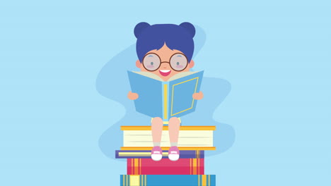 celebración del día mundial del libro con una niña leyendo