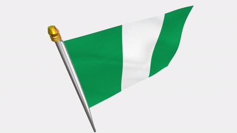 loop video of nigeria flag  fluttering in the wind, slow motion video of 4k , with alpha channel