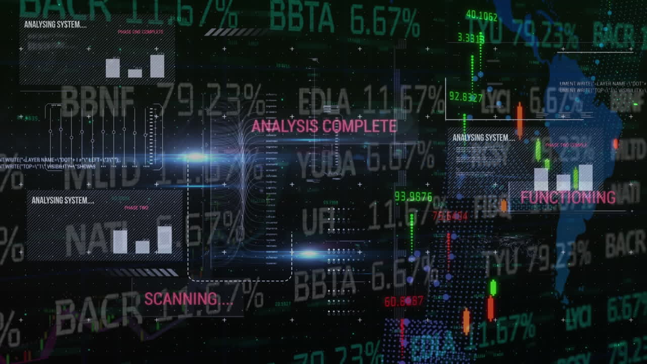 Animation of statistics and data processing over world map