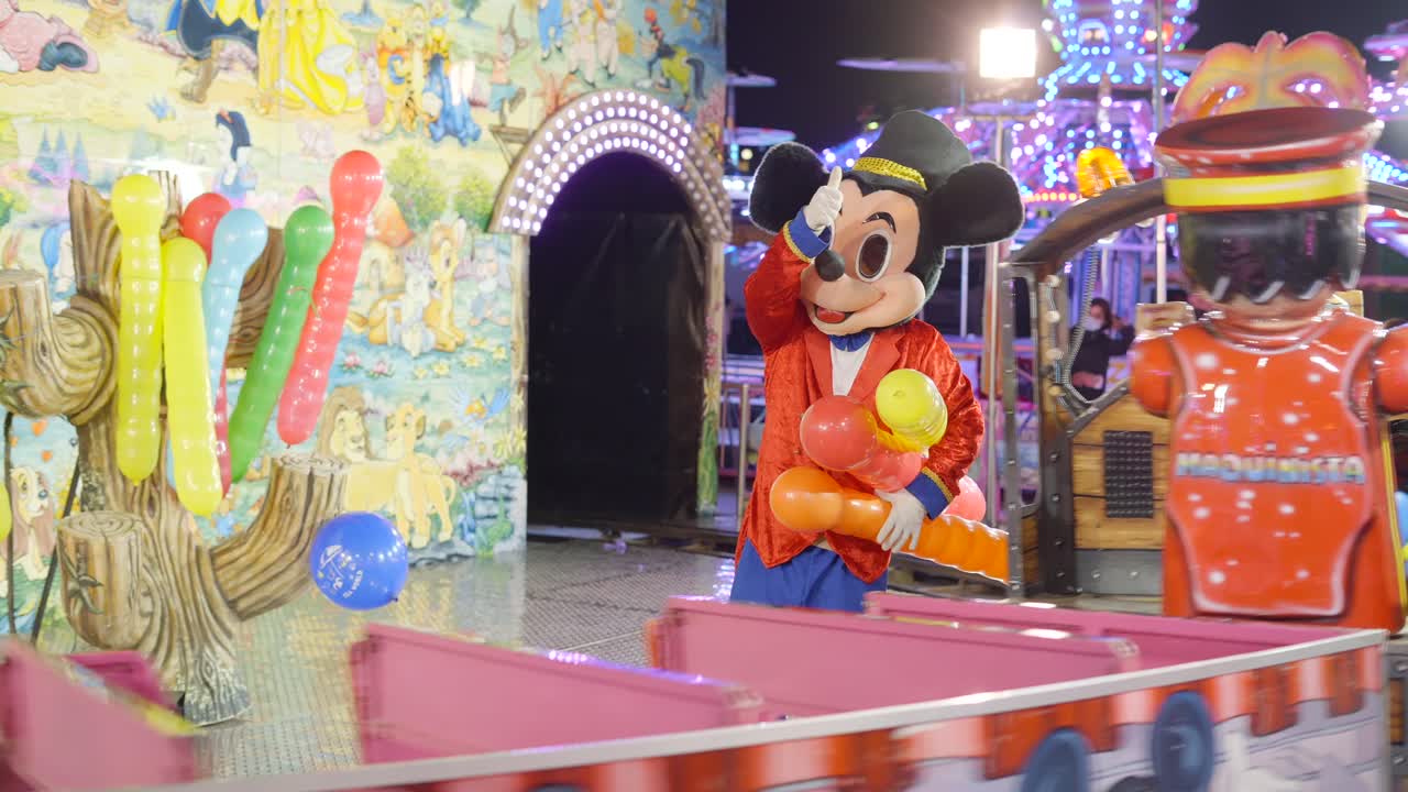 Mickey Mouse Train Ride at a Carnival