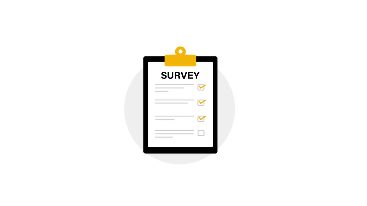 Survey Checklist Animation on Clipboard