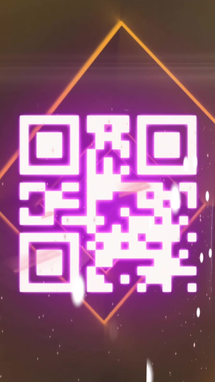 Animation of qr code and rhombus pattern and multiple infographic interface in background