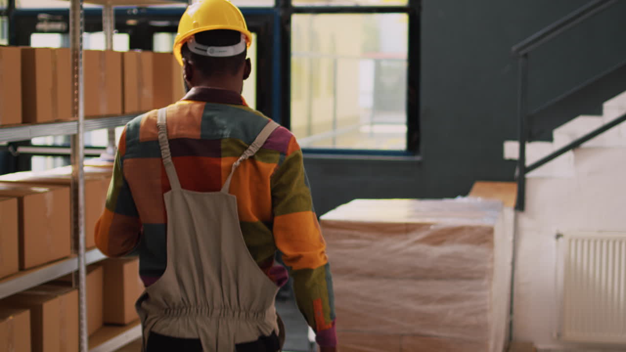 Warehouse workers at their workstation