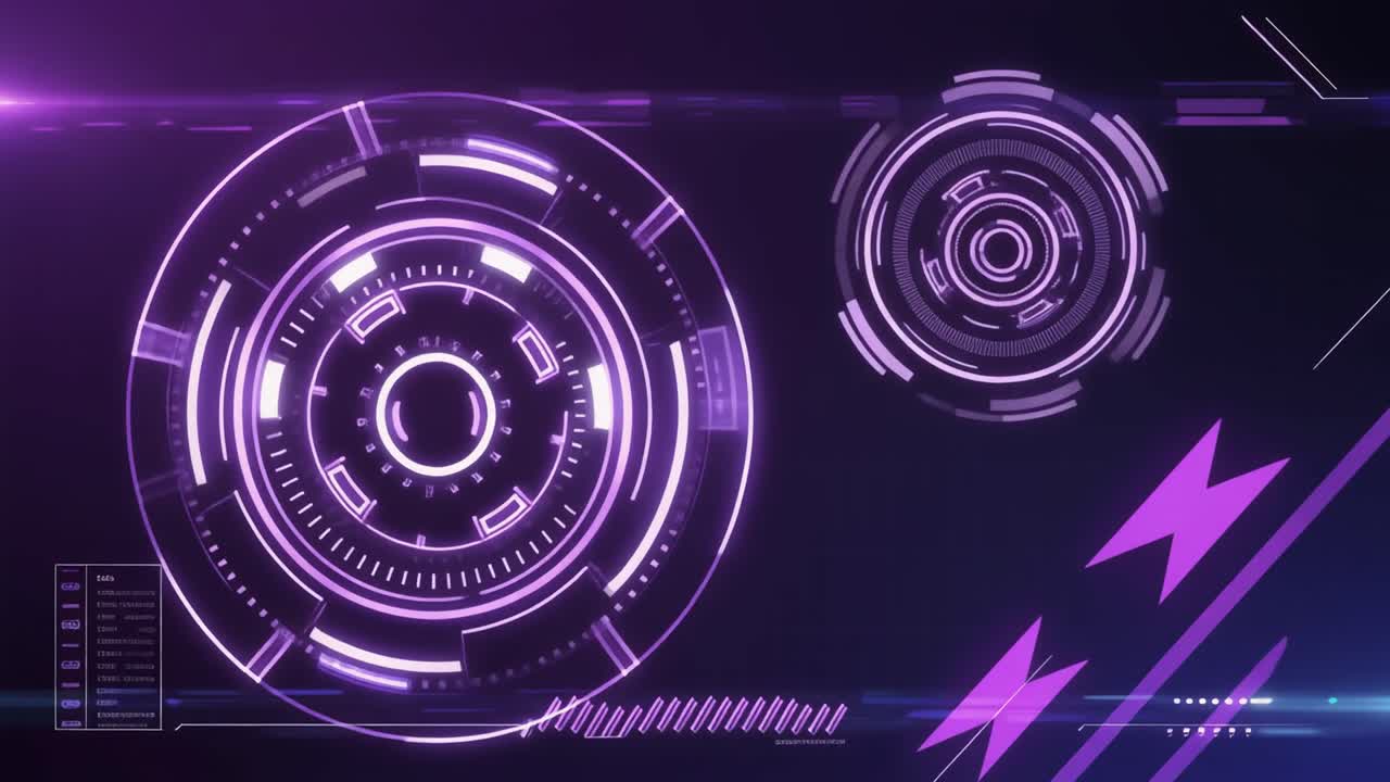 Animated Futuristic HUD Interface with Data Elements