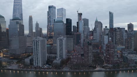 aerial footage of lower manhattan