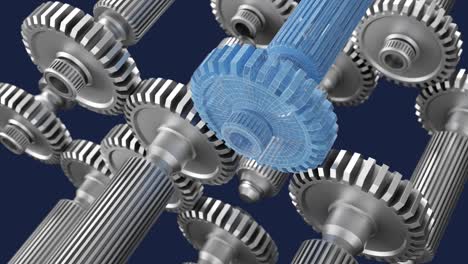 industrial video background with gears. 3d animation.