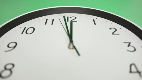 wall clock tells the time of noon, showtime 11.58 am or pm.
