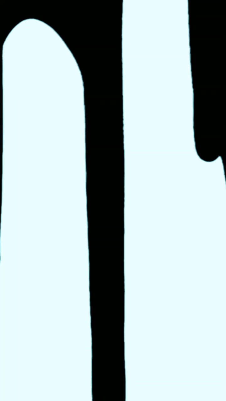 Animated Black Liquid Drips Reveal on Blue Background