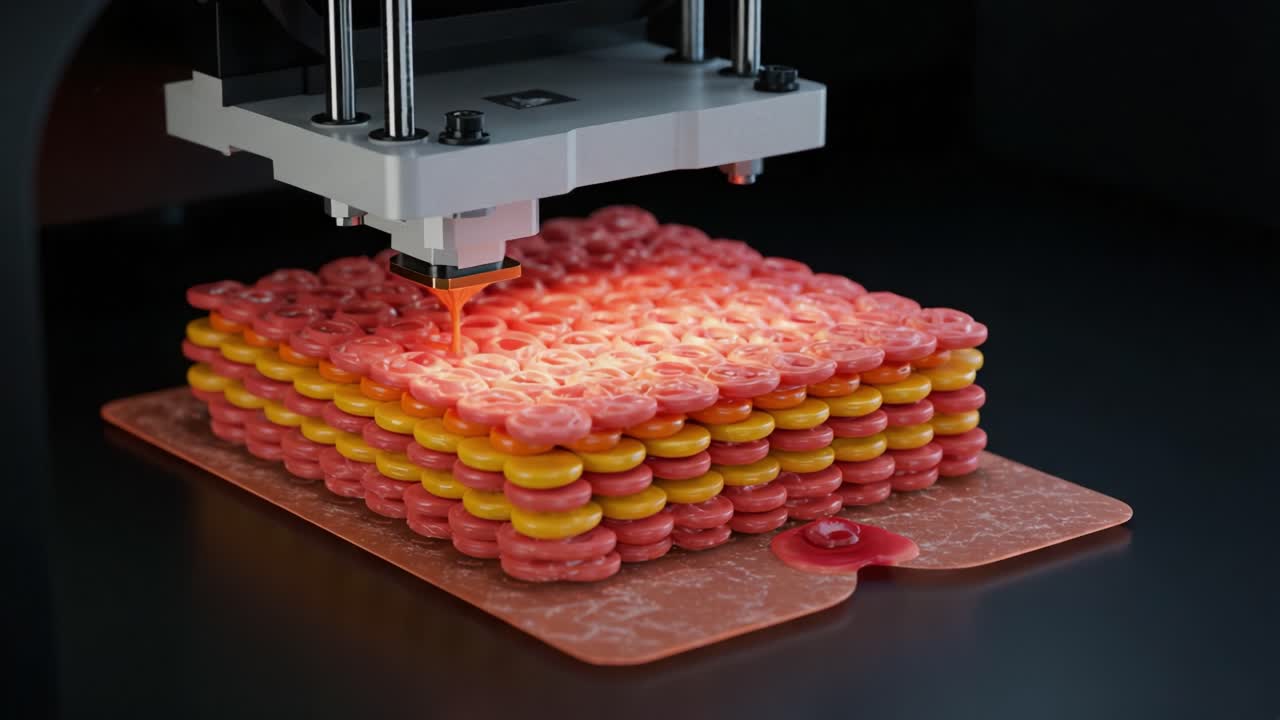 Innovative 3D Printing Technique Creates Colorful Confectionery Layers with Precision in a Remarkable Display of Advanced Culinary Technology