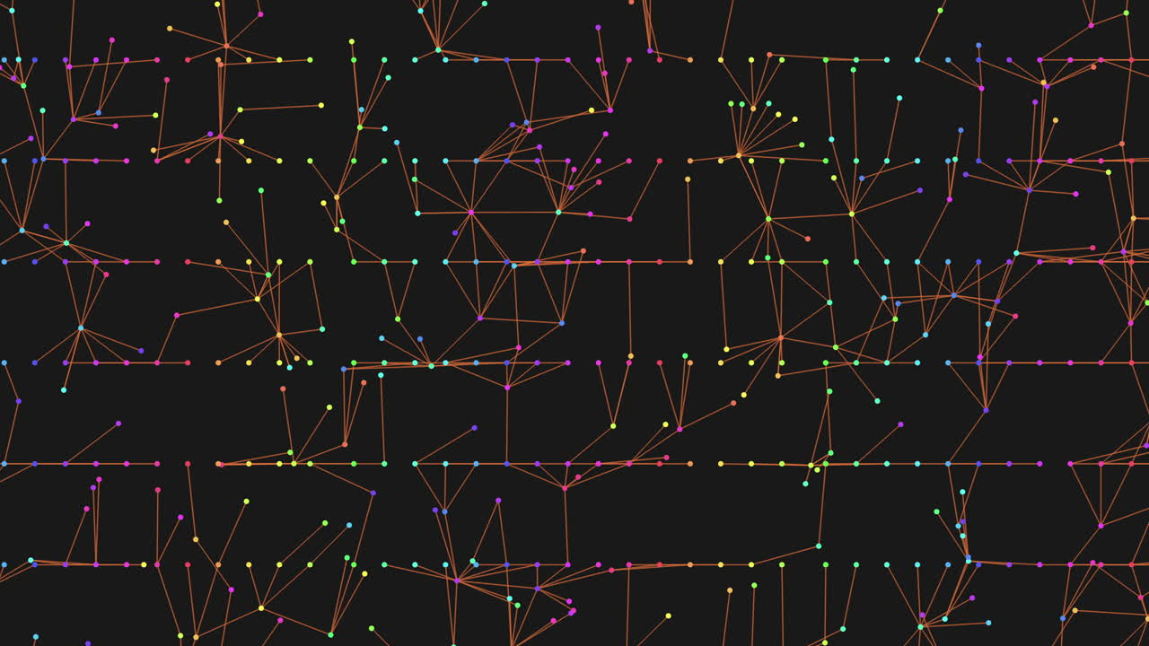 red vibrante de líneas y puntos sobre un fondo negro