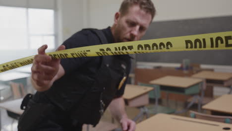 Police-in-a-crime-scene-at-a-school